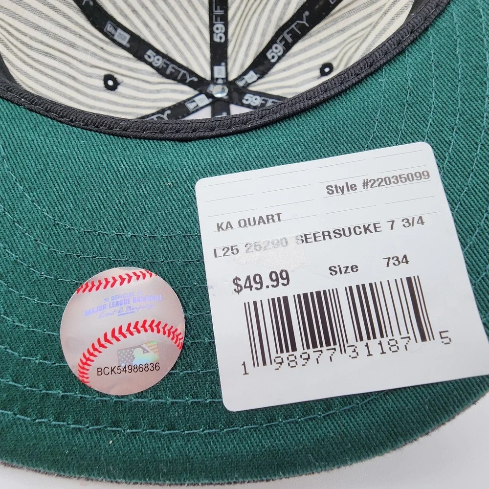 Chicago‎ White Sox Hat New Era 59FIFTY Striped Seersucker Fitted Size 7 3/4 NEW